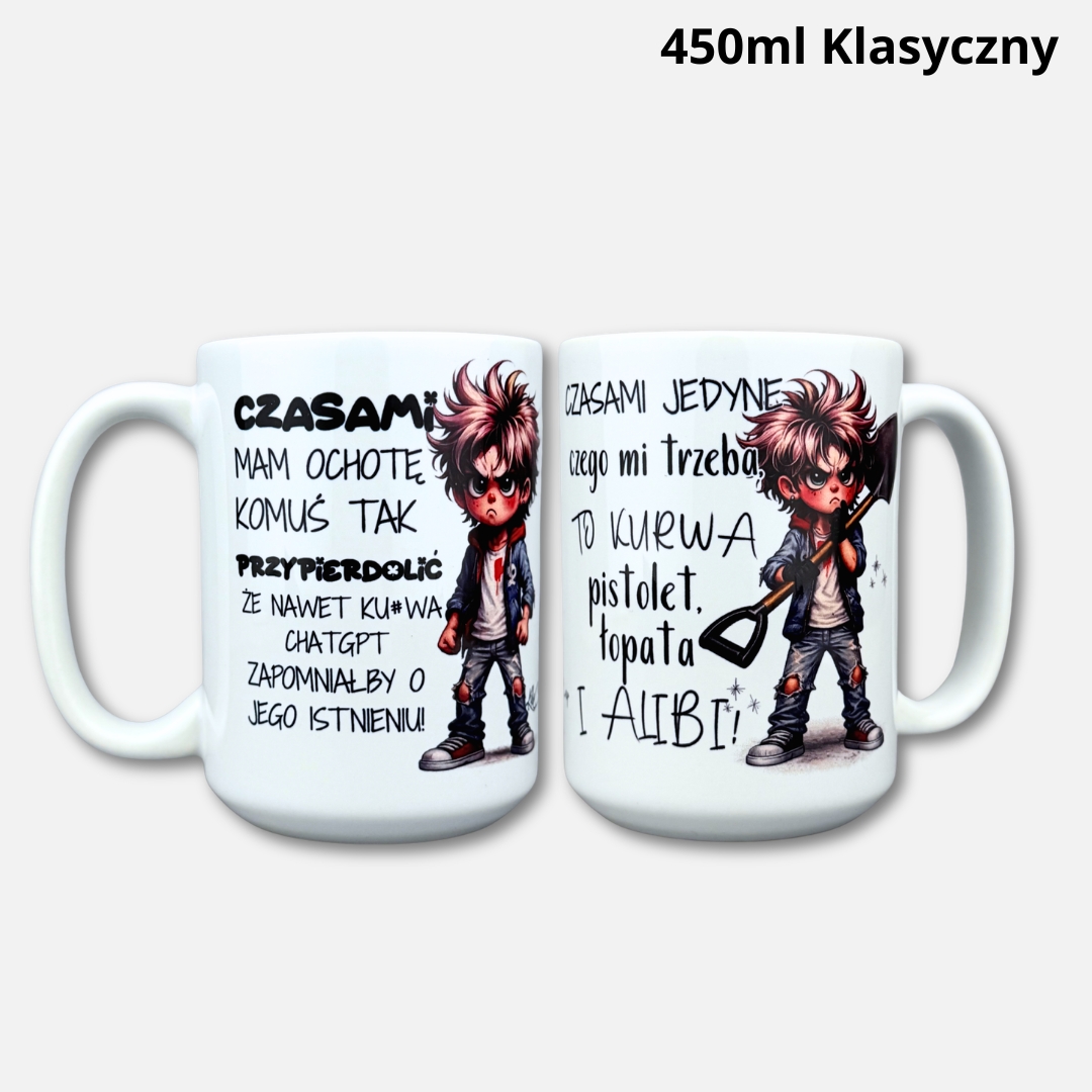 Kubek chat gpt x alibi (Mały Złośnik) 450ml klasyczny