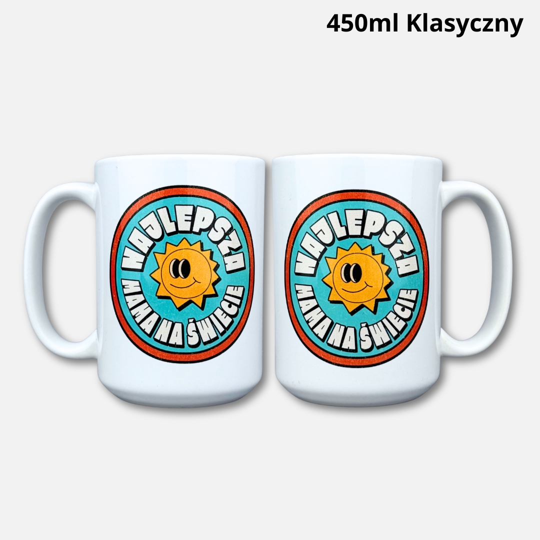 Kubek najlepsza mama na świecie (retro) 450ml klasyczny
