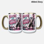 Kubek proszę nie wkurzać babuni 450ml złoty