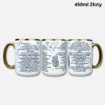 Kubek z życzeniami dla mamy (prezent) 450ml złoty