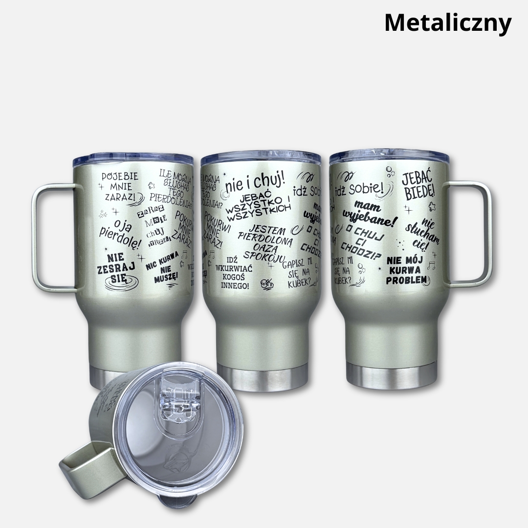 Chamski Kubek (podróżny) - Metaliczny
