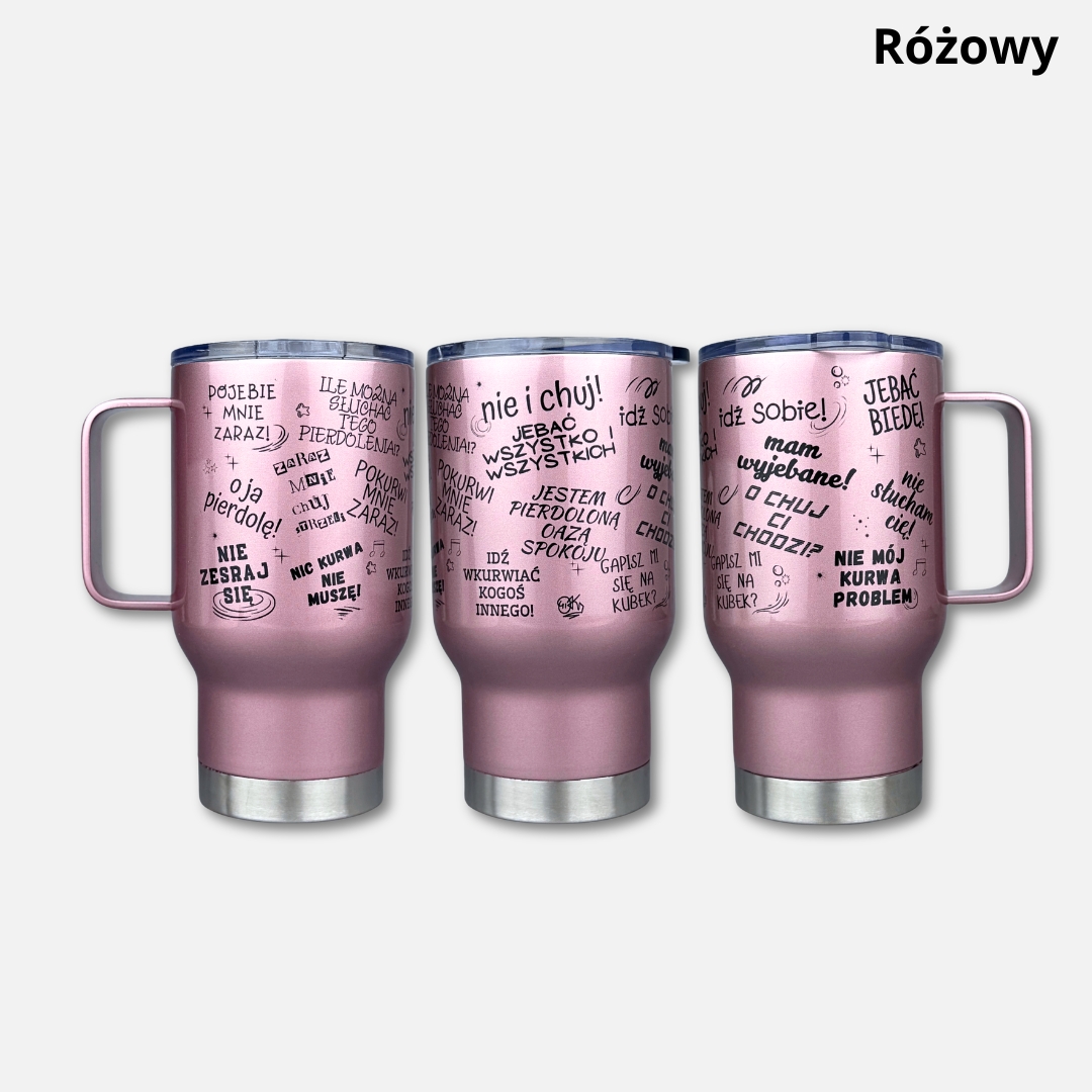 Chamski Kubek (podróżny) nowośc Chamski Kubek (podróżny) - Różowy