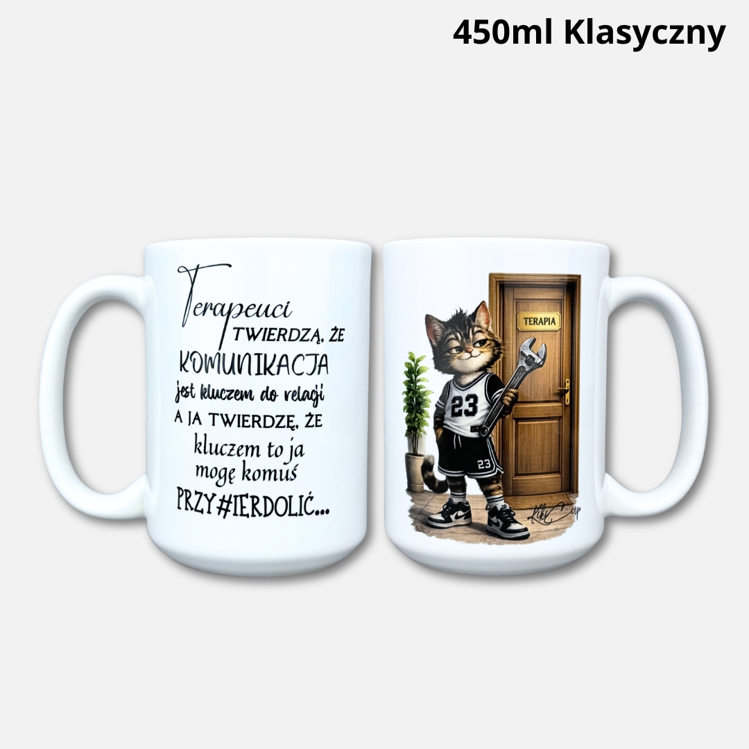 Kubek komunikacja jest kluczem (Kot) 450ml klasyczny