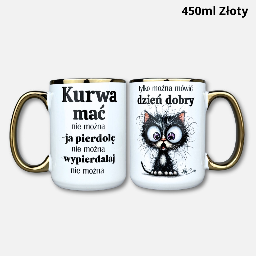 Kubek kuwa mać nie można (2026 nowość) Kubek kuwa mać nie można (2026 nowość) 450ml złoty