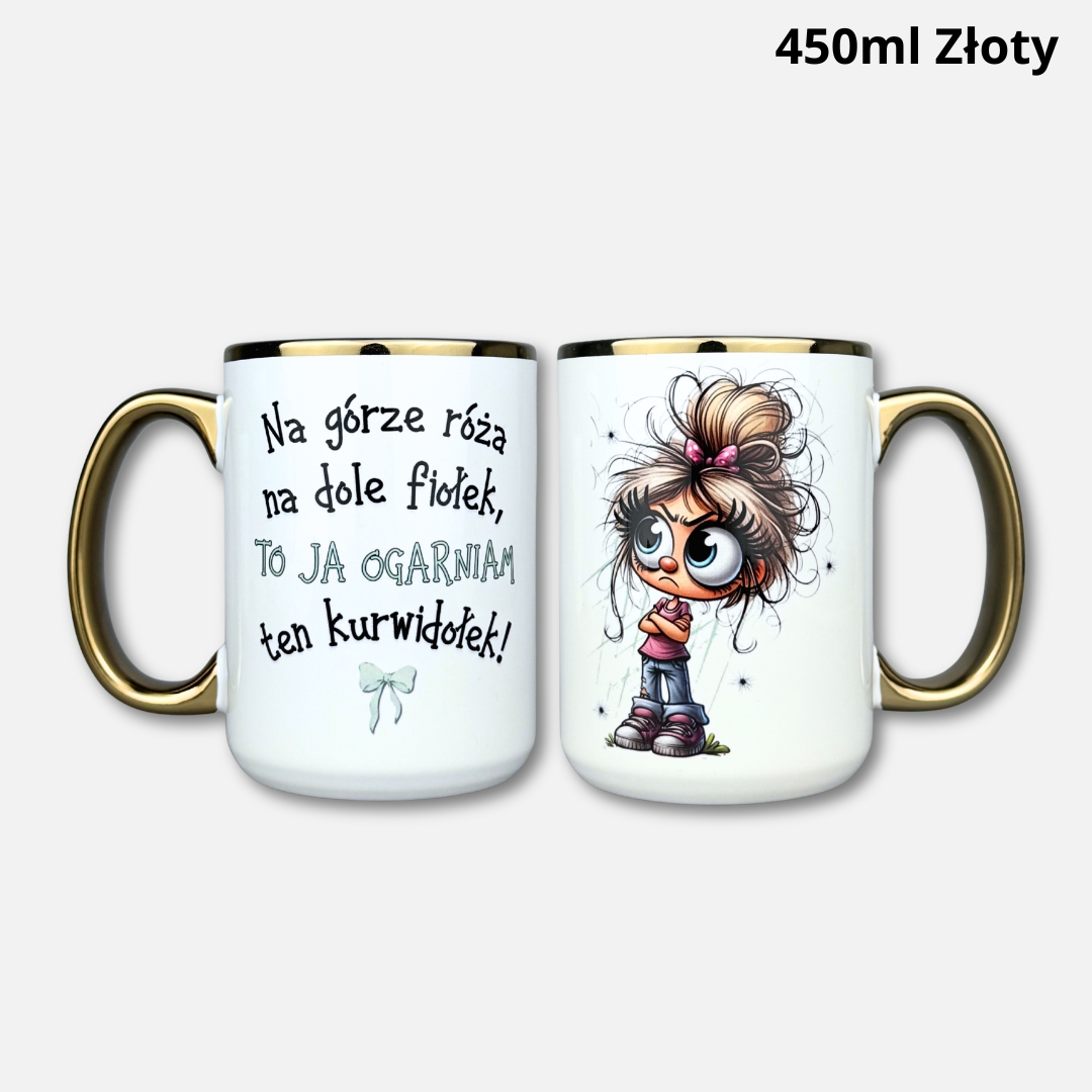 Kubek to ja ogarniam ten kurwidołek (dla niej) 450ml złoty