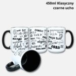 Skibidi kubek 450ml klasyczny czarne ucho