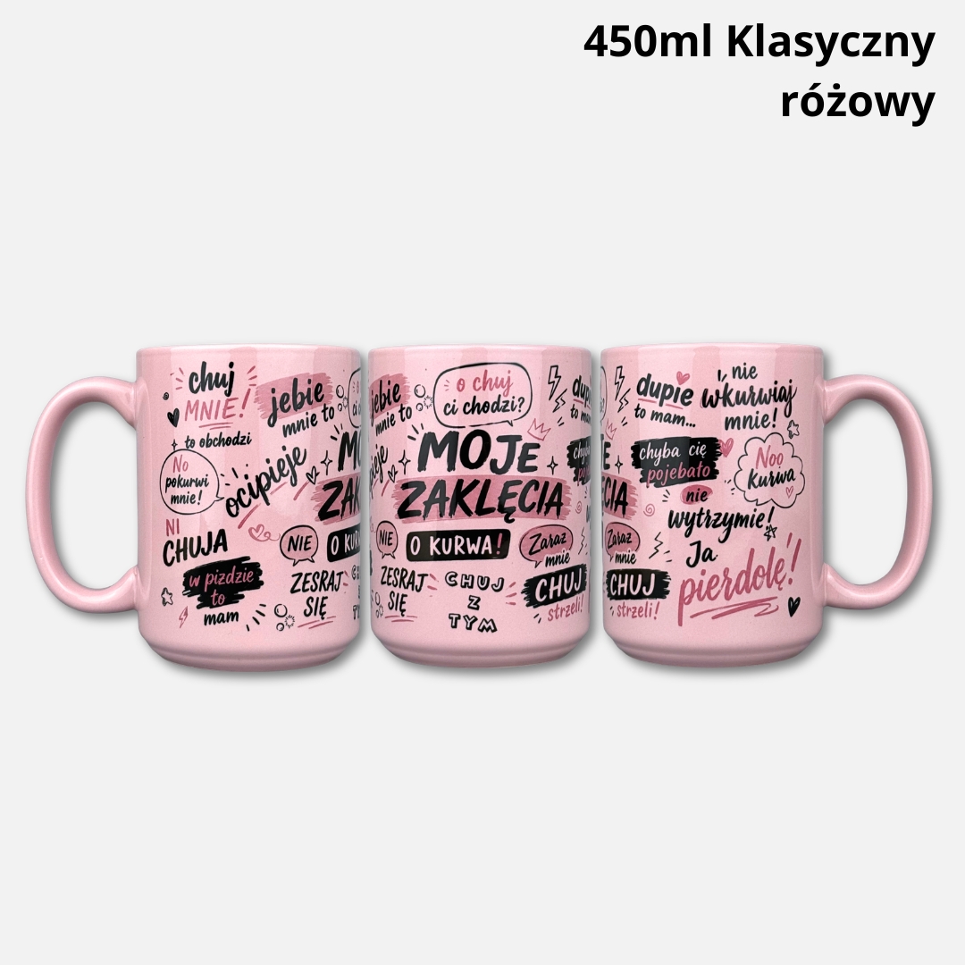 Kubek różowe zaklęcia 450ml klasyczny różowy