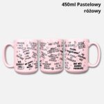 Chamski kubek 450ml pastelowy różowy