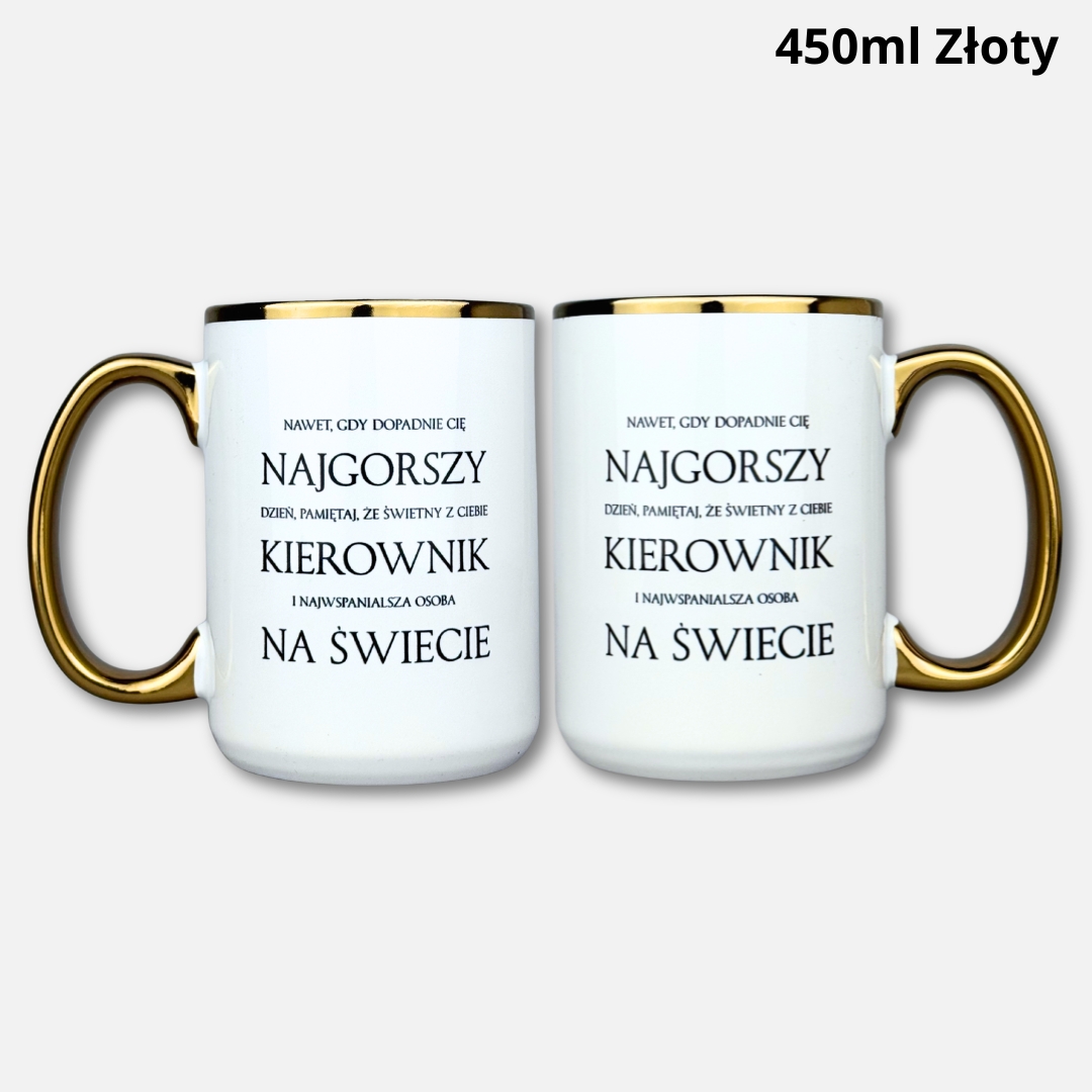 Kubek najgorszy kierownik na świecie Kubek najgorszy kierownik na świecie 450ml złoty