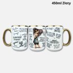 Chamski kubek (Mała Złośnica) nowość 450ml złoty rant i ucho