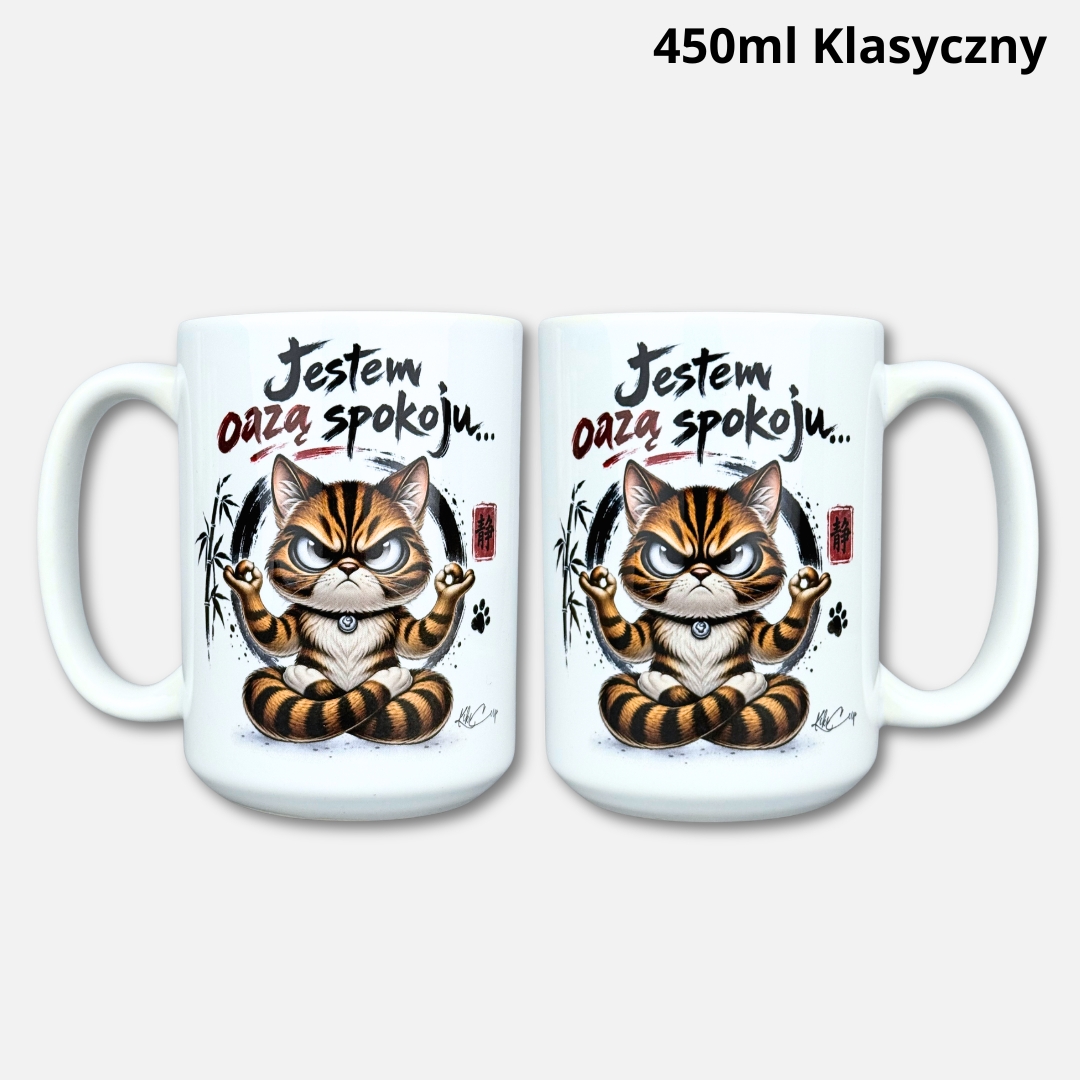 Kubek jestem oazą spokoju (tygrys nowość) 450ml klasyczny