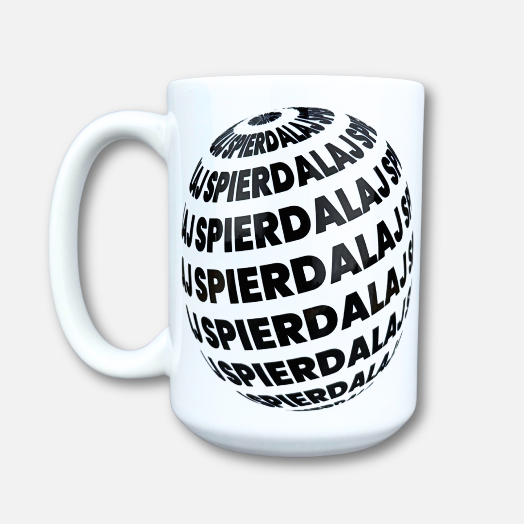 Kubek spierdalaj (kulo-szlaczki) klasyczna biel