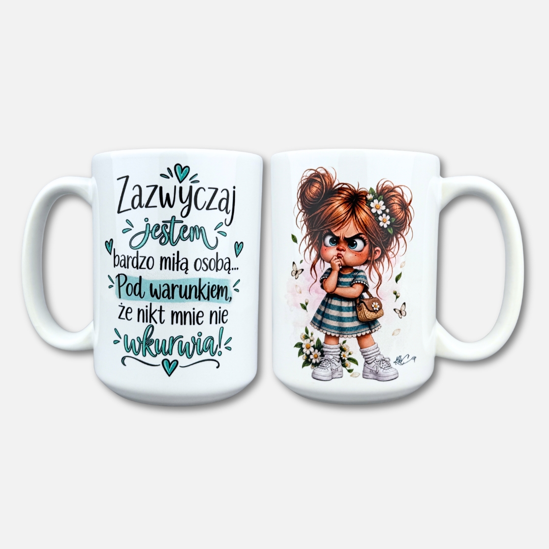 Kubek zazwyczaj jestem bardzo miłą osobą (Mała Złośnica) nowość klasyczna biel