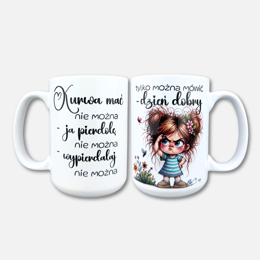 Kubek kurwa mać nie można (Mała Złośnica) klasyczna biel