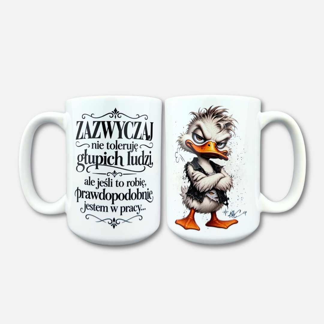 Kubek nie toleruję głupich ludzi (z kaczorem)