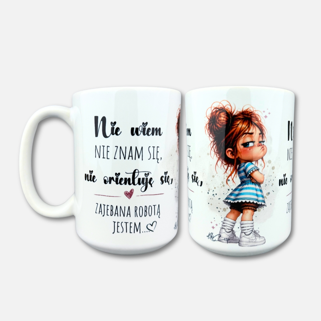 Kubek nie wiem nie znam się (Mała Złośnica) klasyczny biały
