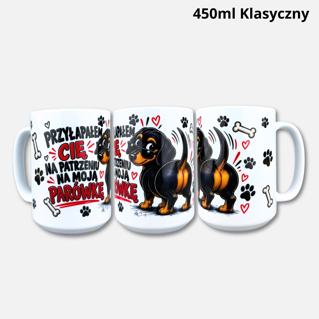Kubek przyłapałem Cię 450ml klasyczny biały